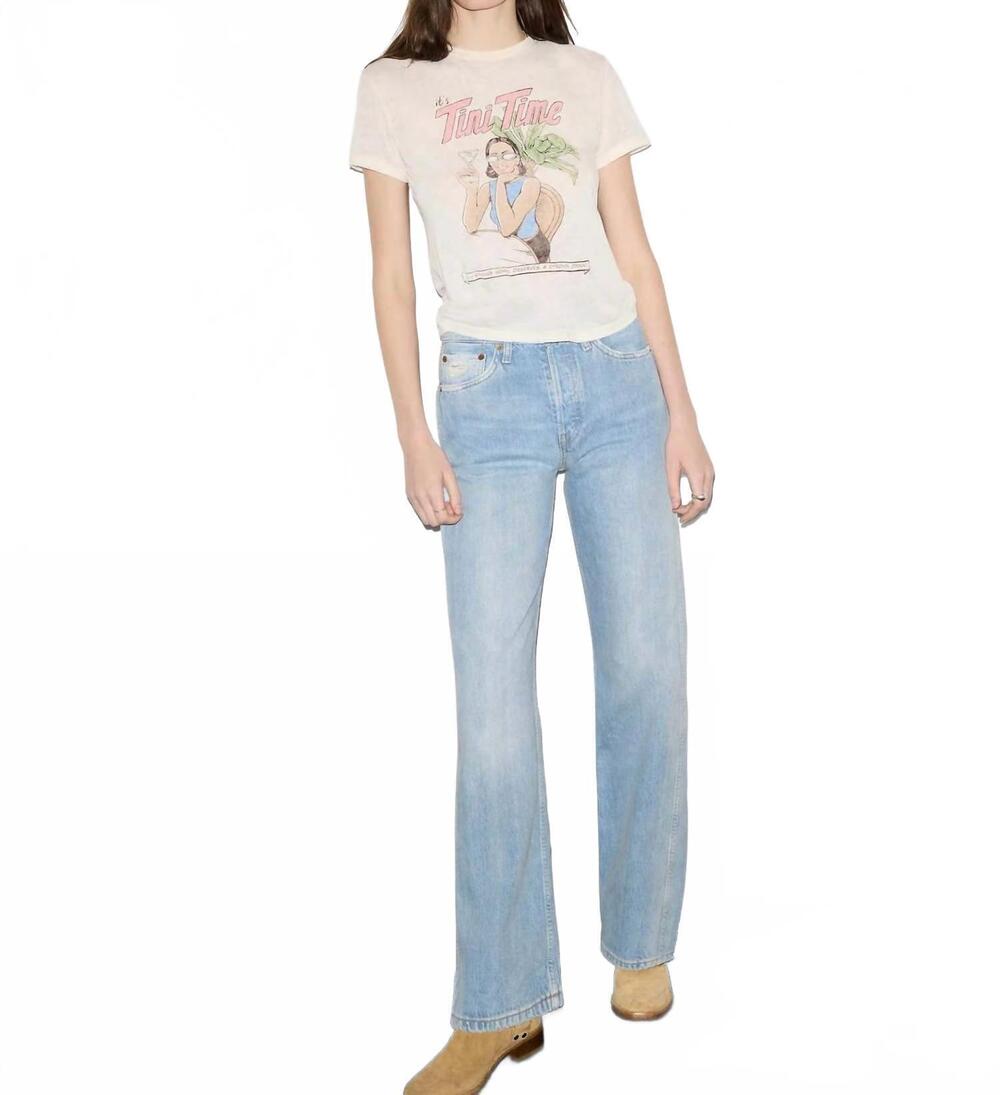 NEW RE/DONE classic tini time tee in vintage white